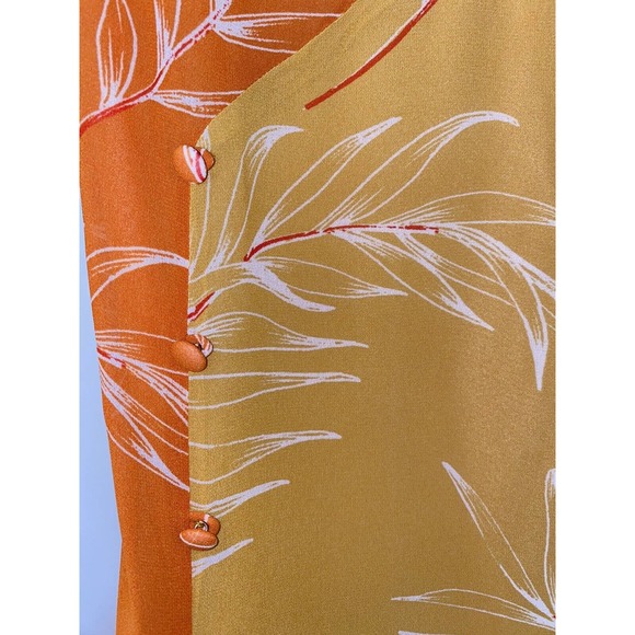 CAMILA COELHO Vivienne midi dress Orange Yellow SMALL revolve w/extra button - Picture 6 of 11